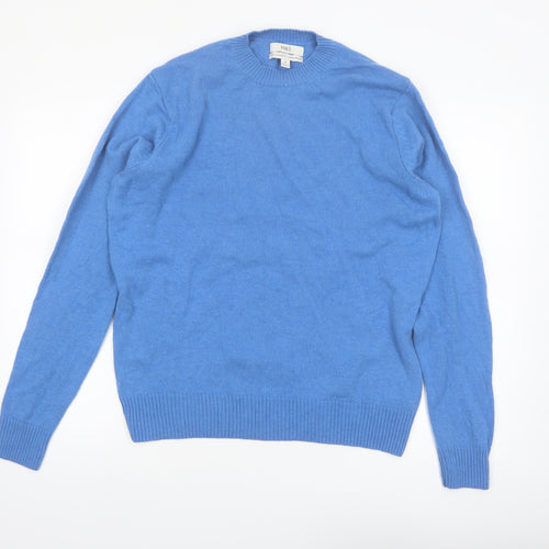Marks and Spencer Men's Blue Wool Crew Neck Jumper Size M