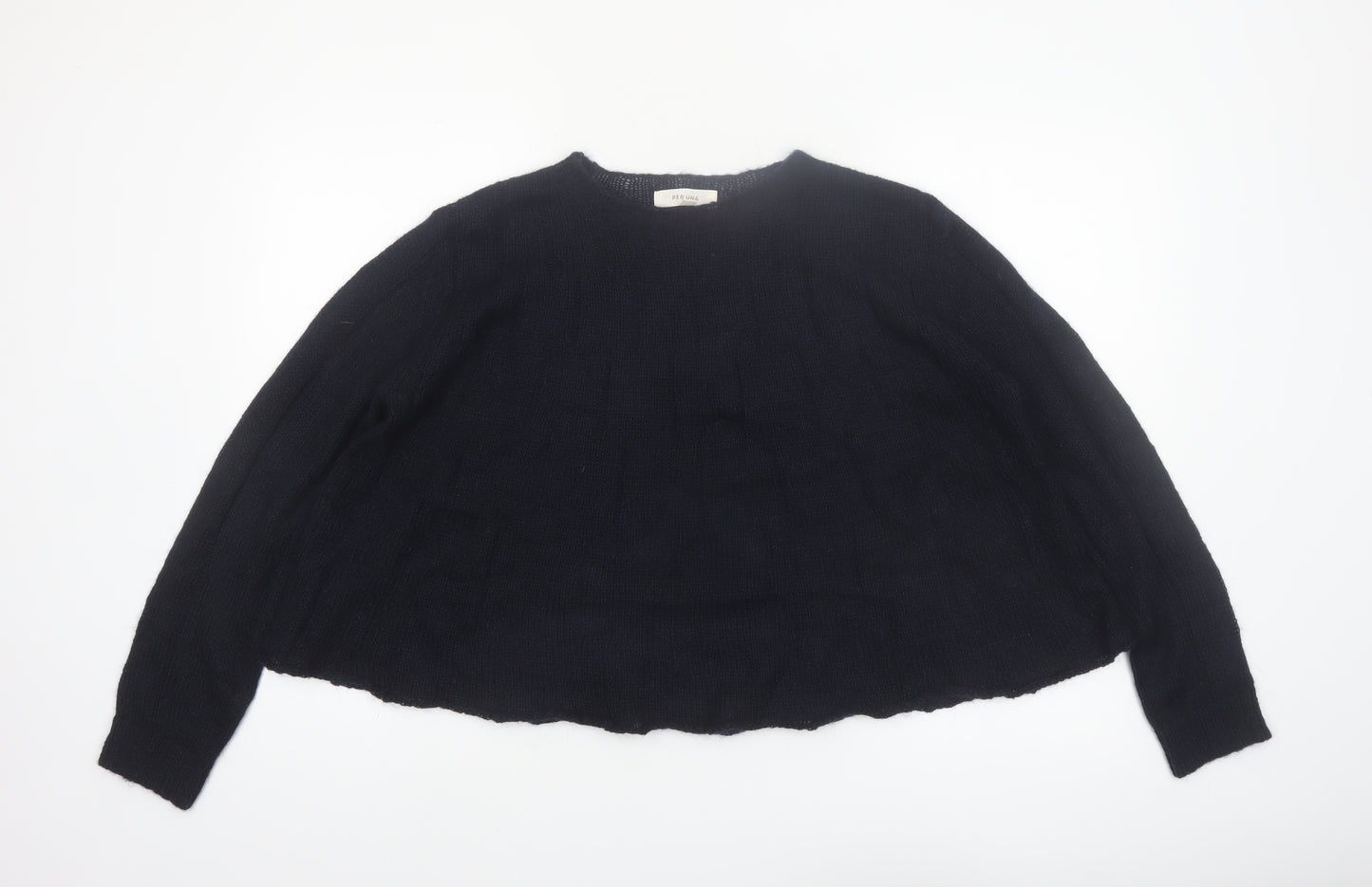 Marks and Spencer Per Una Black Mohair Blend Women's M Chunky Knit Jumper