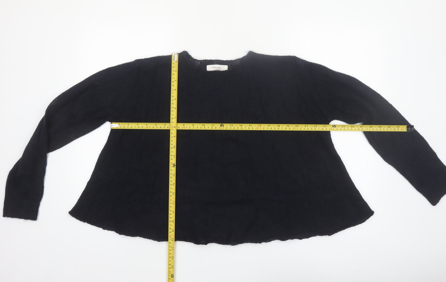 Marks and Spencer Per Una Black Mohair Blend Women's M Chunky Knit Jumper