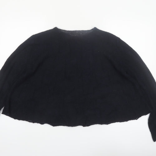 Marks and Spencer Per Una Black Mohair Blend Women's M Chunky Knit Jumper