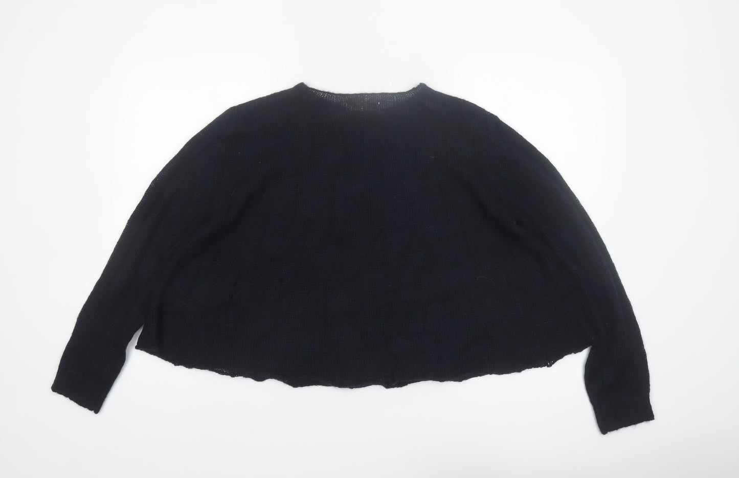 Marks and Spencer Per Una Black Mohair Blend Women's M Chunky Knit Jumper