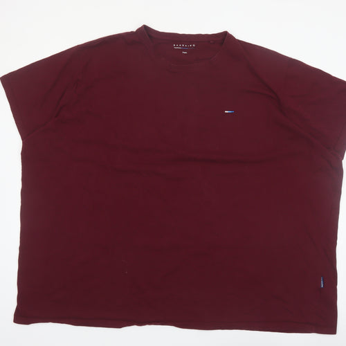BadRhino Men's Burgundy Cotton Crew Neck Short Sleeve T-Shirt 5-6XL