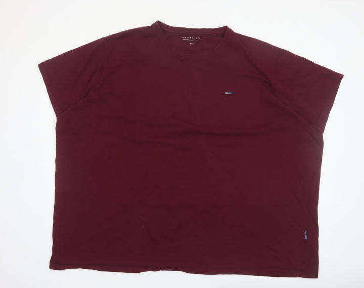 BadRhino Men's Burgundy Cotton Crew Neck Short Sleeve T-Shirt 5-6XL