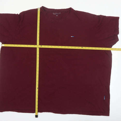 BadRhino Men's Burgundy Cotton Crew Neck Short Sleeve T-Shirt 5-6XL