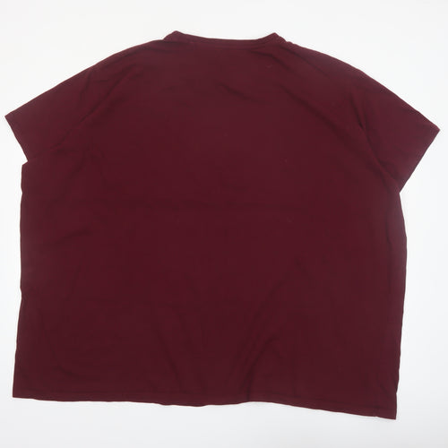 BadRhino Men's Burgundy Cotton Crew Neck Short Sleeve T-Shirt 5-6XL