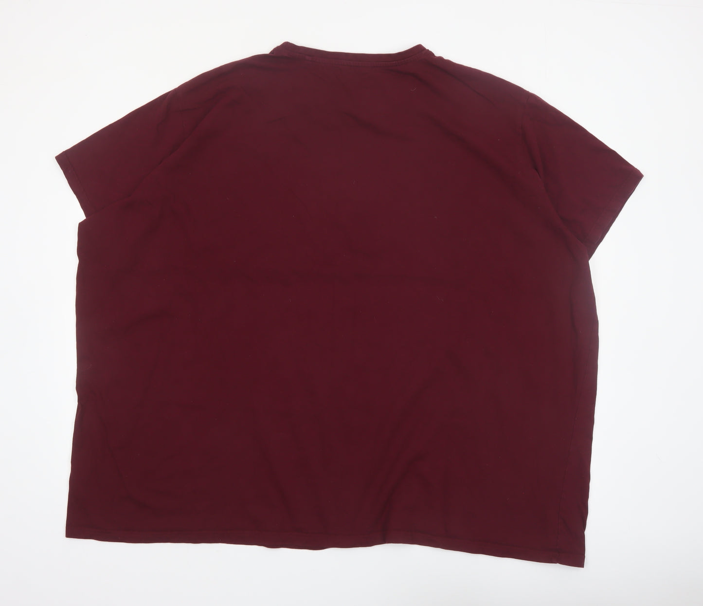 BadRhino Men's Burgundy Cotton Crew Neck Short Sleeve T-Shirt 5-6XL