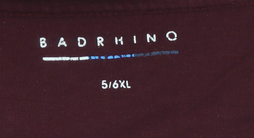 BadRhino Men's Burgundy Cotton Crew Neck Short Sleeve T-Shirt 5-6XL