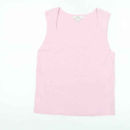Marks and Spencer Women's Pink Knit Tank Top Size M