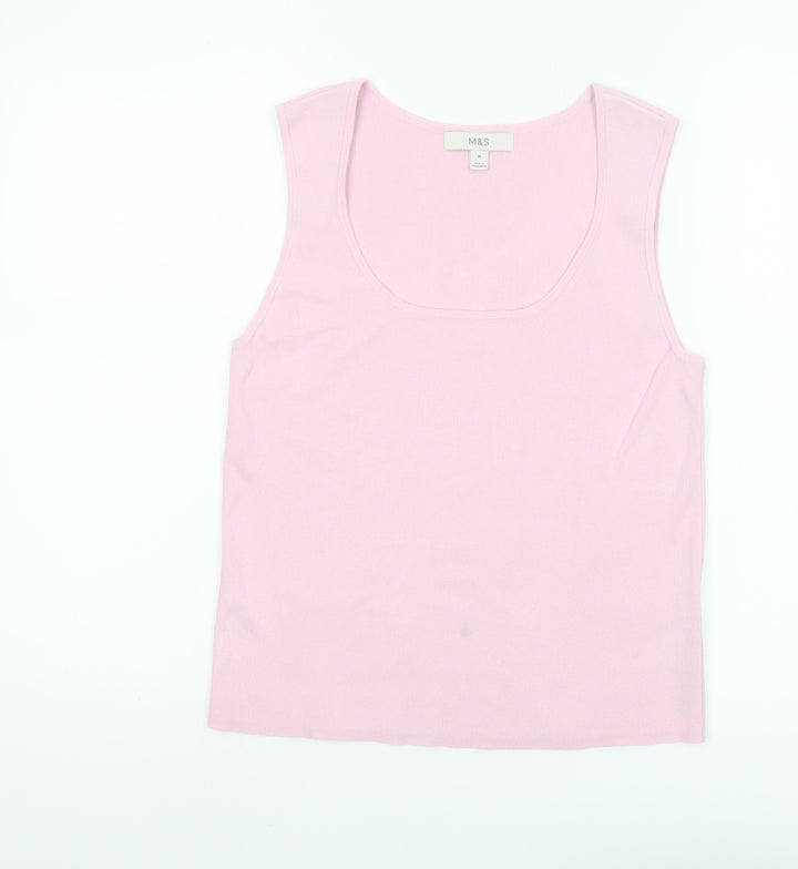 Marks and Spencer Women's Pink Knit Tank Top Size M