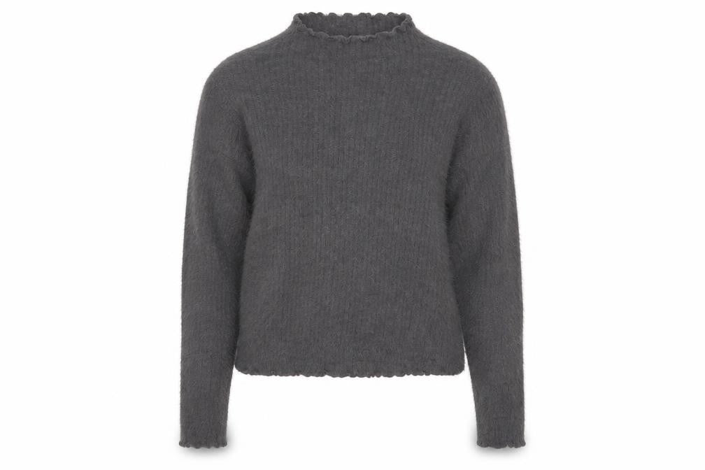 Marks and Spencer Women Grey Size 12 Mock Neck Long Sleeve Jumper