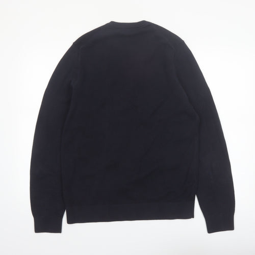 Marks and Spencer Men's Black Cotton Crew Neck Jumper L