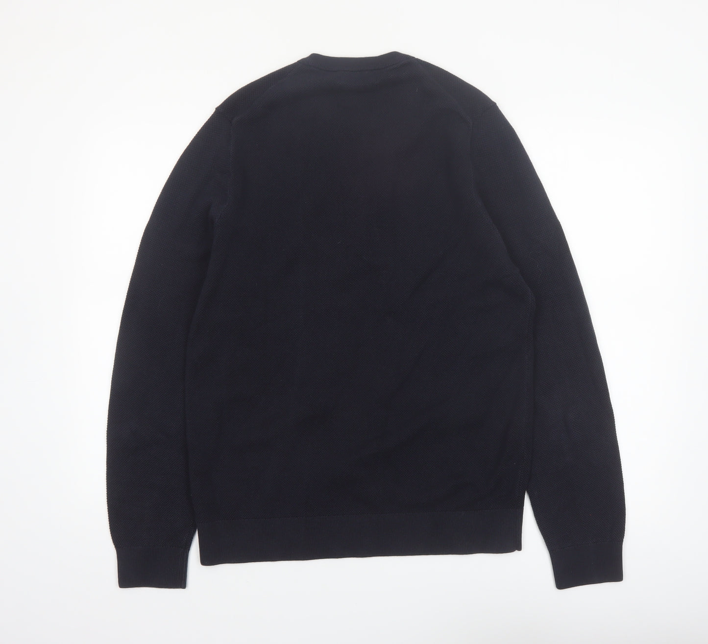 Marks and Spencer Men's Black Cotton Crew Neck Jumper L