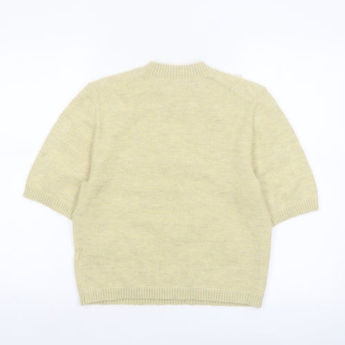 Marks and Spencer Women’s Beige XS Embroidered Short Sleeve Knit Jumper