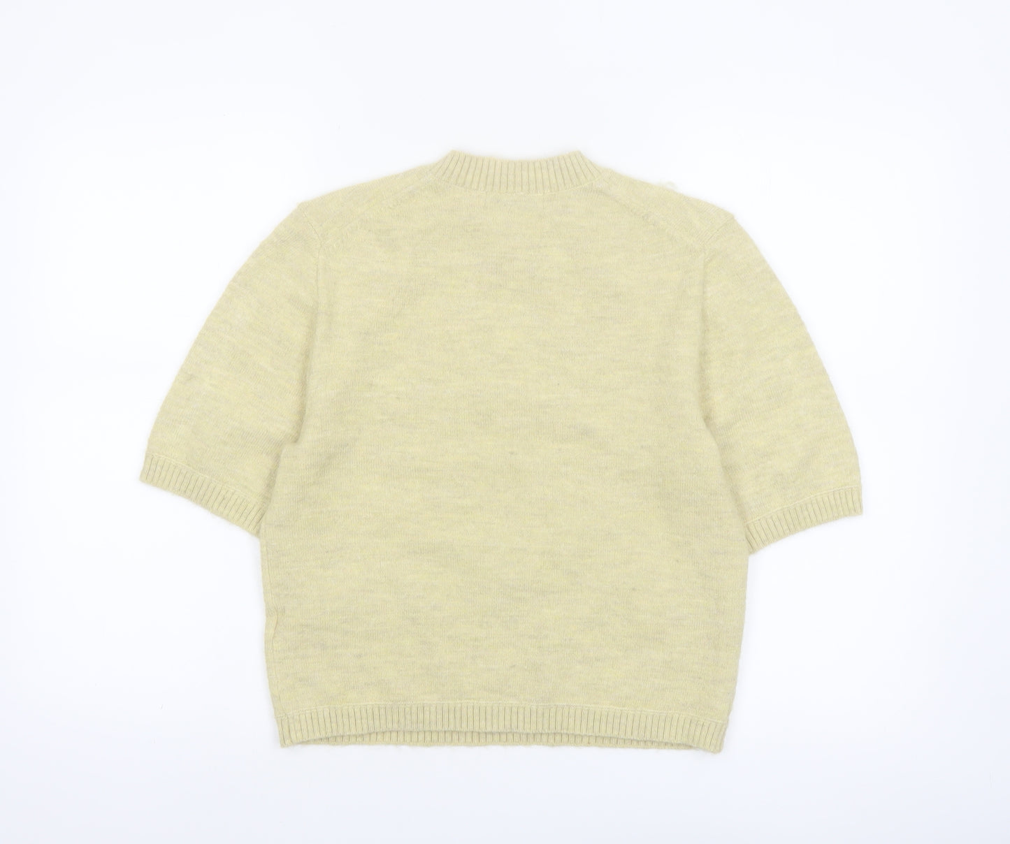 Marks and Spencer Women’s Beige XS Embroidered Short Sleeve Knit Jumper