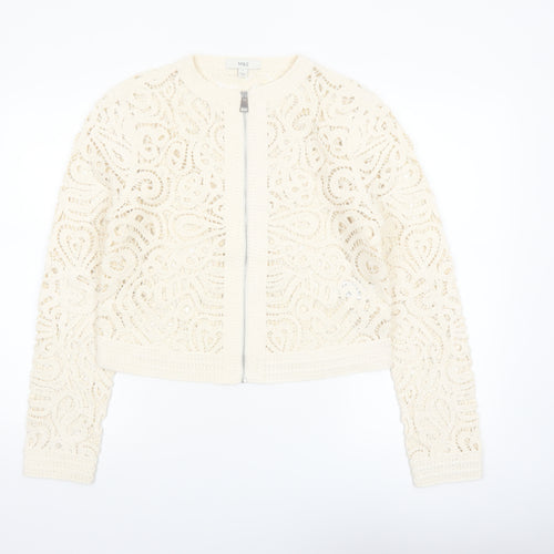 Marks and Spencer Women's Ivory Lace Crochet Zip Jacket S