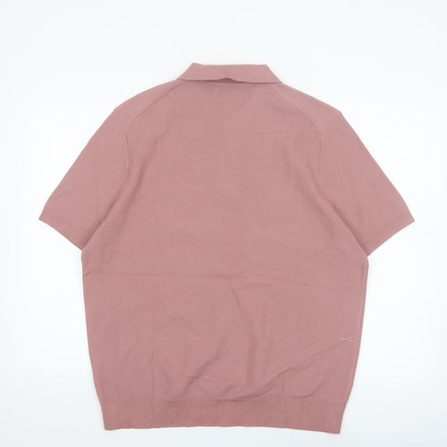 Marks and Spencer Men’s Pink Cotton Polo Shirt XL