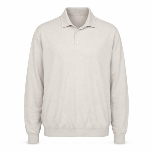 Front view of Marks & Spencer Autograph men’s beige 2xl wool collared jumper