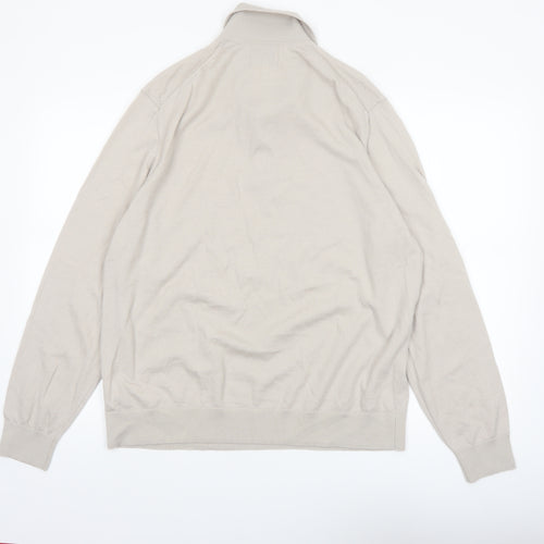 Marks and Spencer Autograph Mens Beige 2XL Wool Collared Pullover Jumper