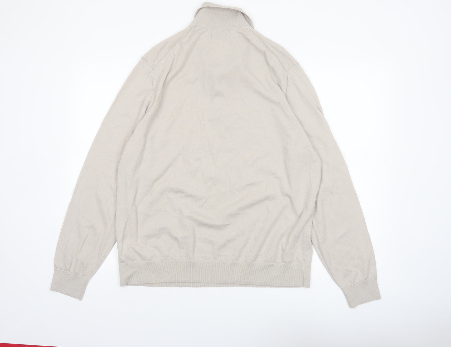 Marks and Spencer Autograph Mens Beige 2XL Wool Collared Pullover Jumper