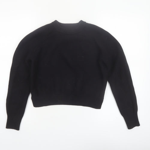 French Connection Women's Black Cotton Crew Neck Jumper Size S