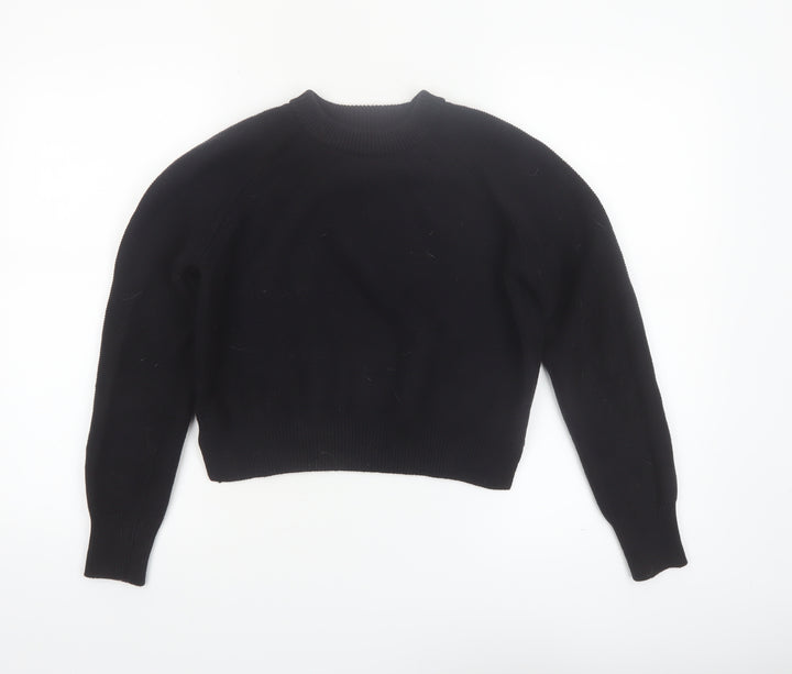 French Connection Women's Black Cotton Crew Neck Jumper Size S