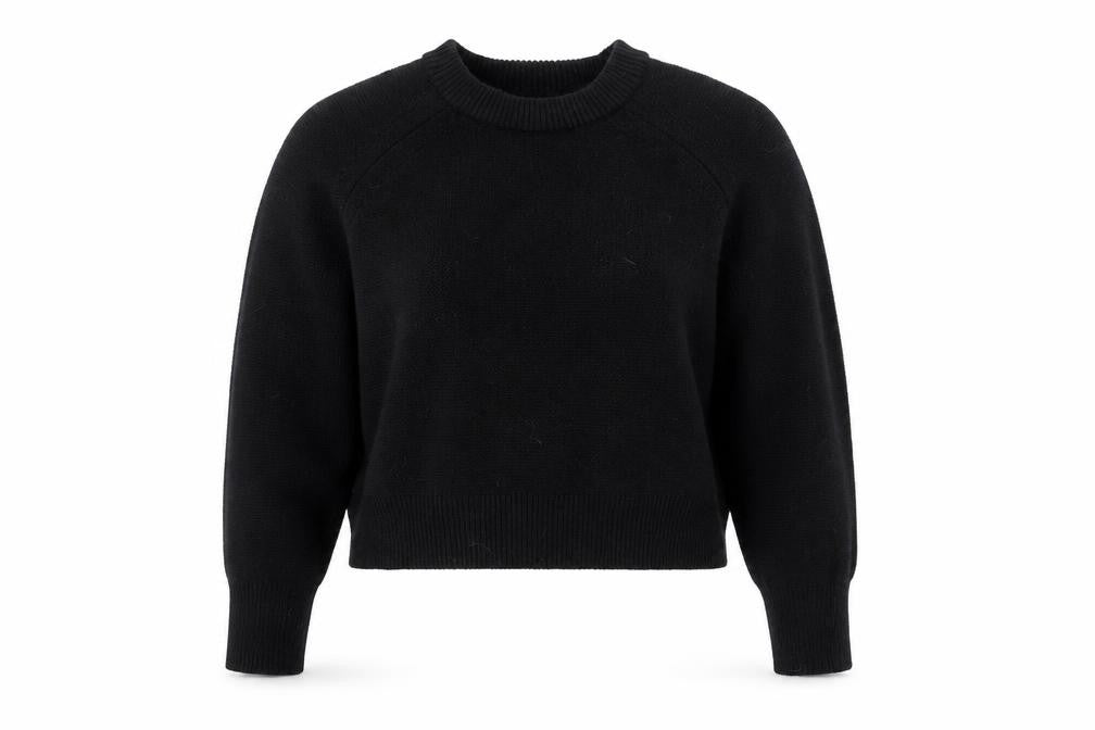 French Connection Women's Black Cotton Crew Neck Jumper Size S