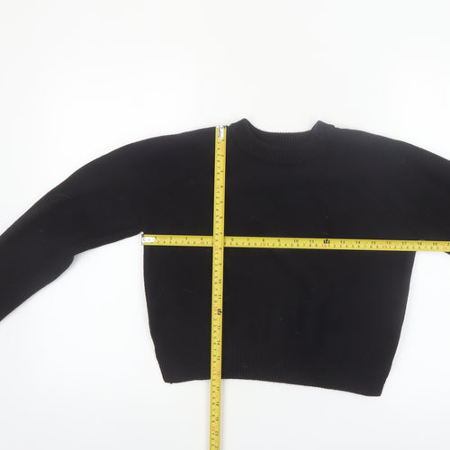 French Connection Women's Black Cotton Crew Neck Jumper Size S