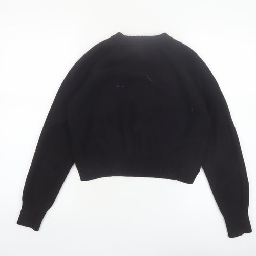 French Connection Women's Black Cotton Crew Neck Jumper Size S