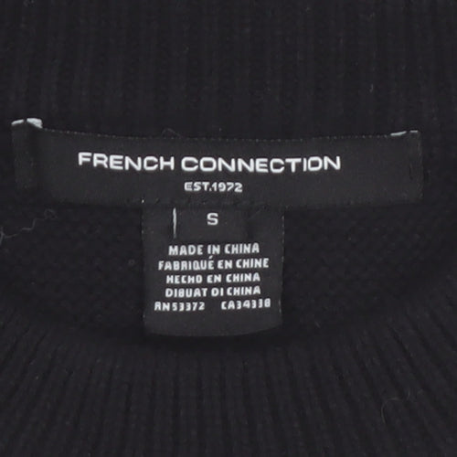 French Connection Women's Black Cotton Crew Neck Jumper Size S
