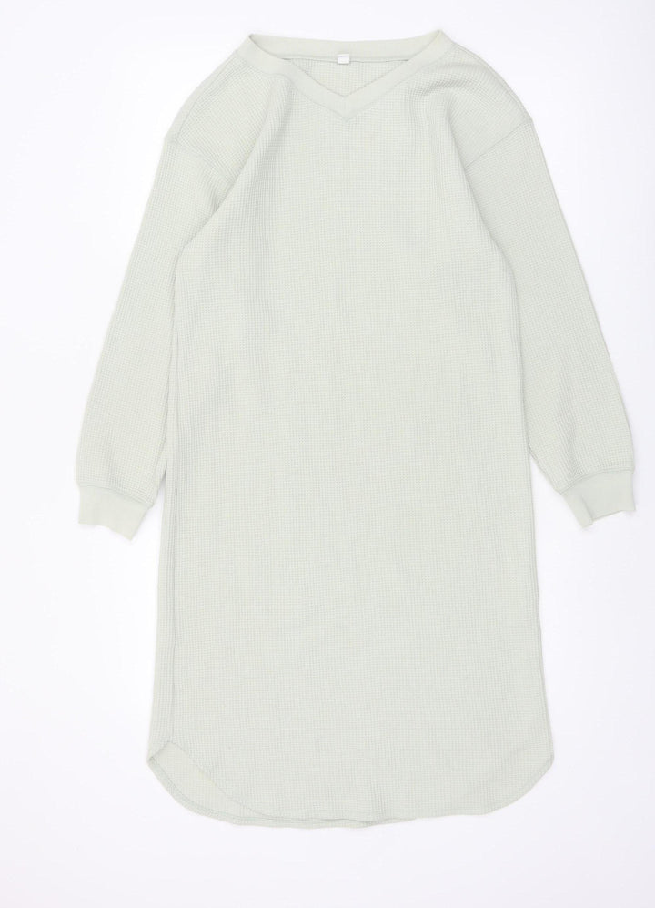 Uniqlo Women’s Grey Knit V-Neck Long Sleeve T-Shirt Dress XS