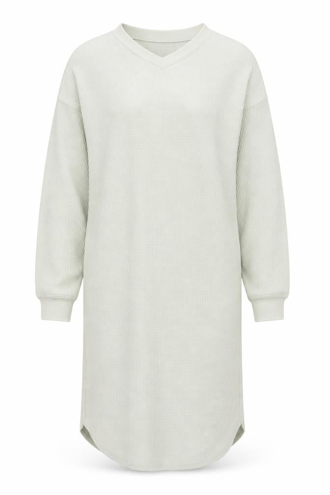 Uniqlo Women’s Grey Knit V-Neck Long Sleeve T-Shirt Dress XS