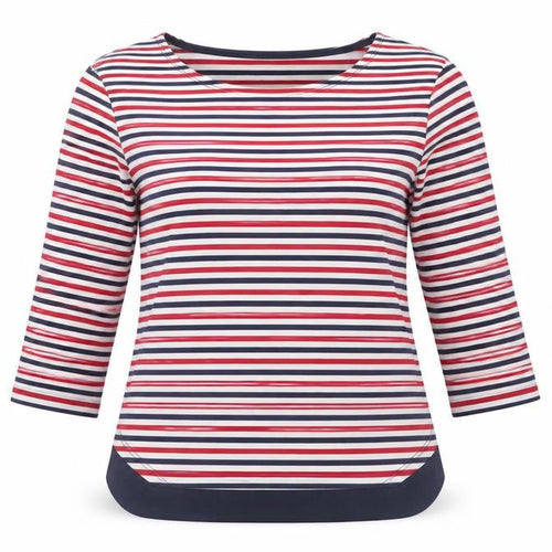 Marks and Spencer Women's Multicoloured Striped 3/4 Sleeve Jersey T-Shirt Size 14