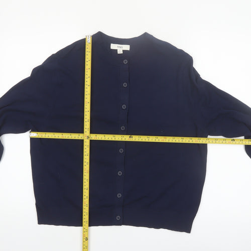 Marks and Spencer Women's Navy Blue Size 16 Cardigan Jumper