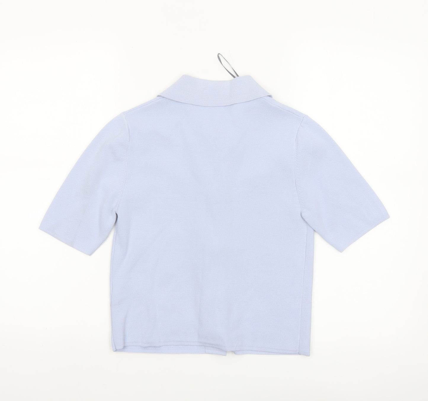 Marks and Spencer Womens Blue Collared Short Sleeve Knit Blouse XS
