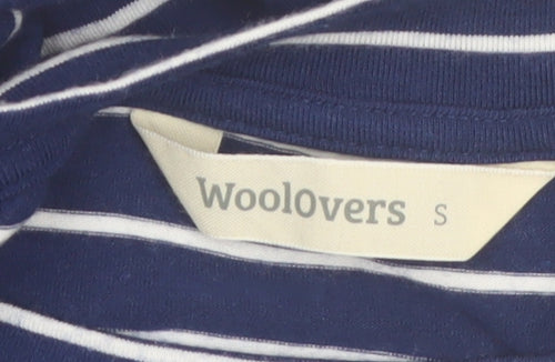 Woolovers Women Blue Stripe T-Shirt Dress Size S Casual Cotton