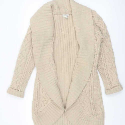 Monsoon Women’s Beige Lambswool Chunky Knit Cardigan Size S