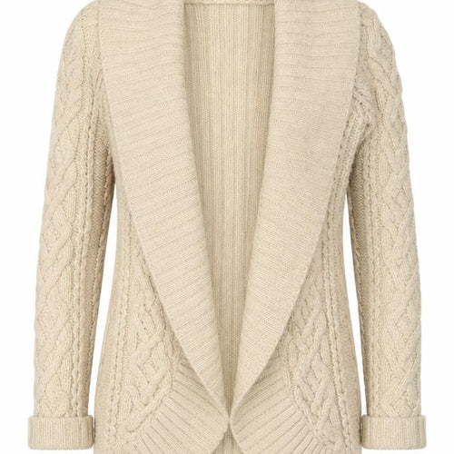 Monsoon Women’s Beige Lambswool Chunky Knit Cardigan Size S