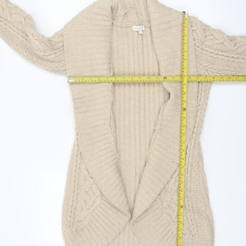 Monsoon Women’s Beige Lambswool Chunky Knit Cardigan Size S