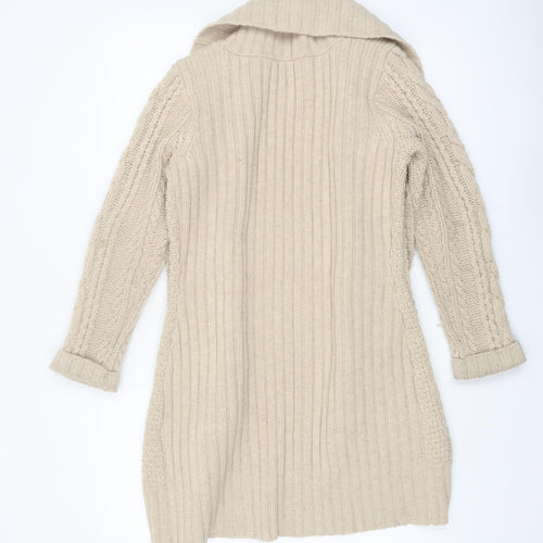 Monsoon Women’s Beige Lambswool Chunky Knit Cardigan Size S