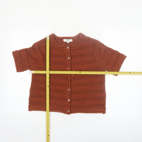 Marks and Spencer Women's Brown Knit Short Sleeve Cardigan M