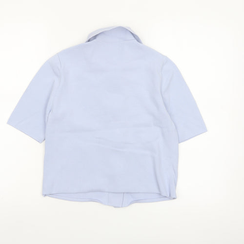 Marks and Spencer Women’s Blue Short Sleeve Button-Up Knit Top S