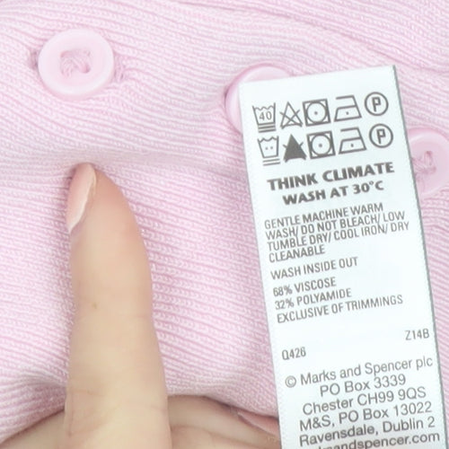 Marks and Spencer Womens Pink Button-Up Knit Top M