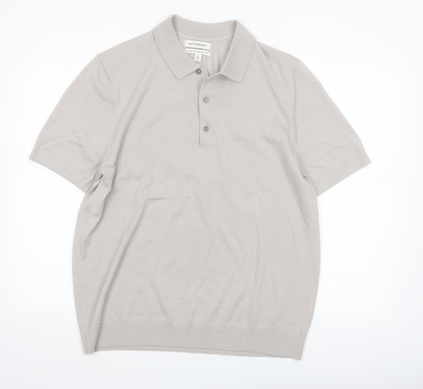 Marks and Spencer Autograph Men’s Beige Merino Wool Polo XL