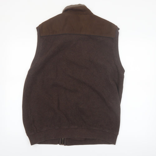 Claudio Campione Men's Brown 2XL Bodywarmer Cotton Leather Waistcoat