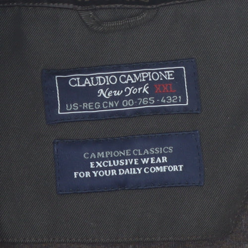 Claudio Campione Men's Brown 2XL Bodywarmer Cotton Leather Waistcoat
