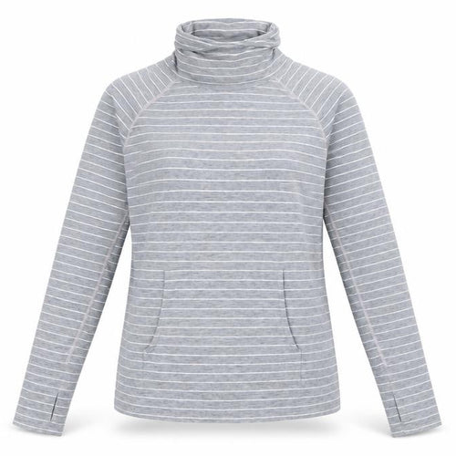 GapFit Women Grey Striped Long Sleeve High Neck Performance Top M