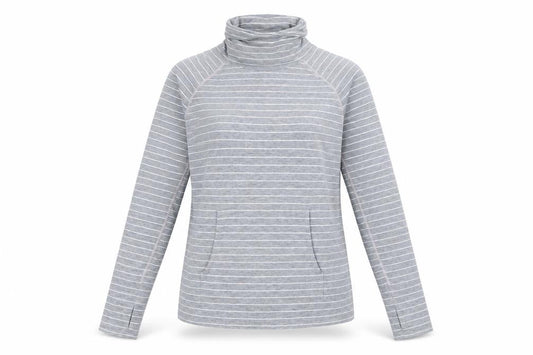 GapFit Women Grey Striped Long Sleeve High Neck Performance Top M