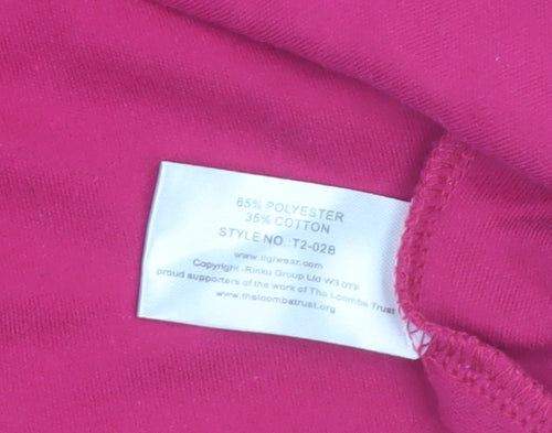 TIGI Womens Pink Short Sleeve Embroidered Round Neck T-Shirt Size 18/20
