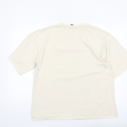 Cider Men's Beige 'Sunny Side Up' Graphic Cotton T-Shirt XL