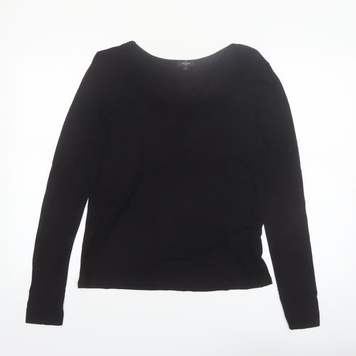 Hobbs Women’s Black Long Sleeve Viscose Scoop Neck Top Size L